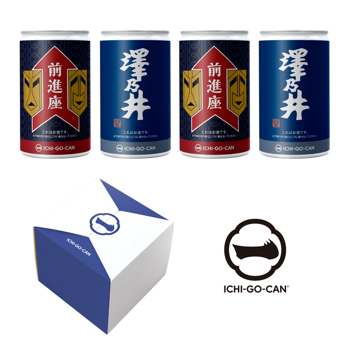 【毎週 火・金 配送】「前進座×ICHI-GO-CAN」夢のコラボ日本酒缶  4本包箱セット
