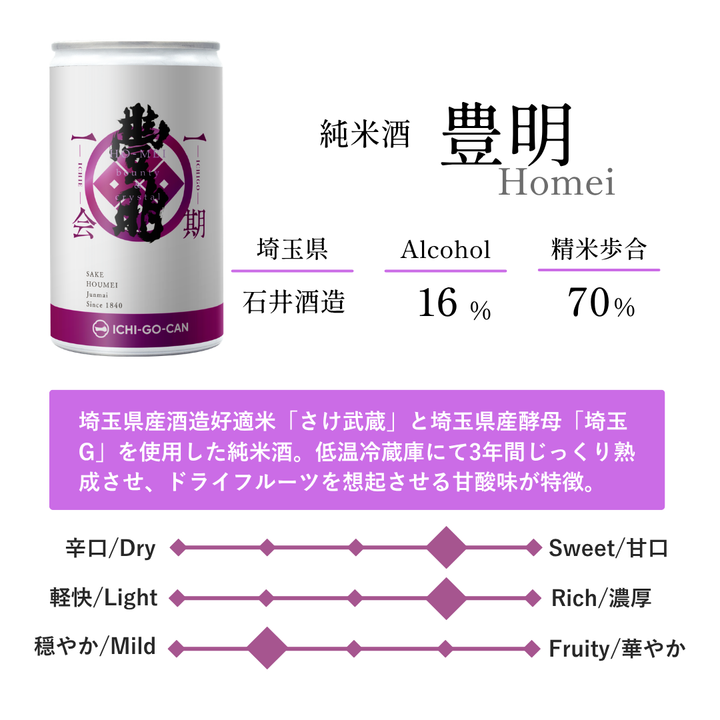 【残りわずか！】純米酒 豊明 一期一会 Mature｜一合缶